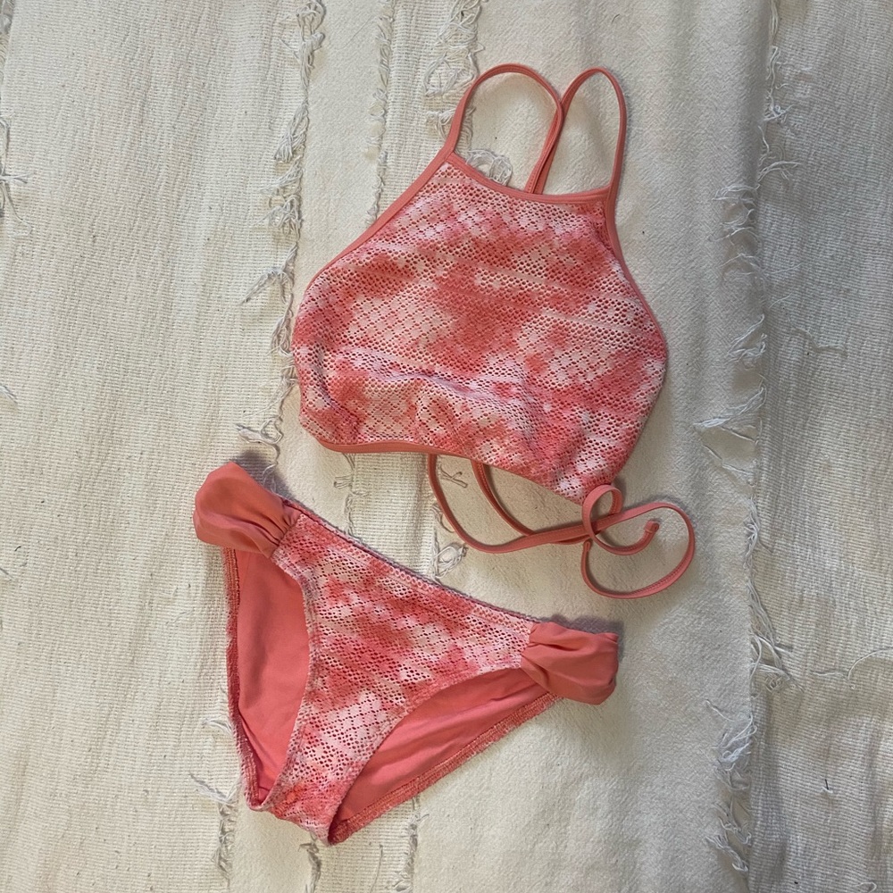 Coral High Neck Bikini by Aerie // American Eagle